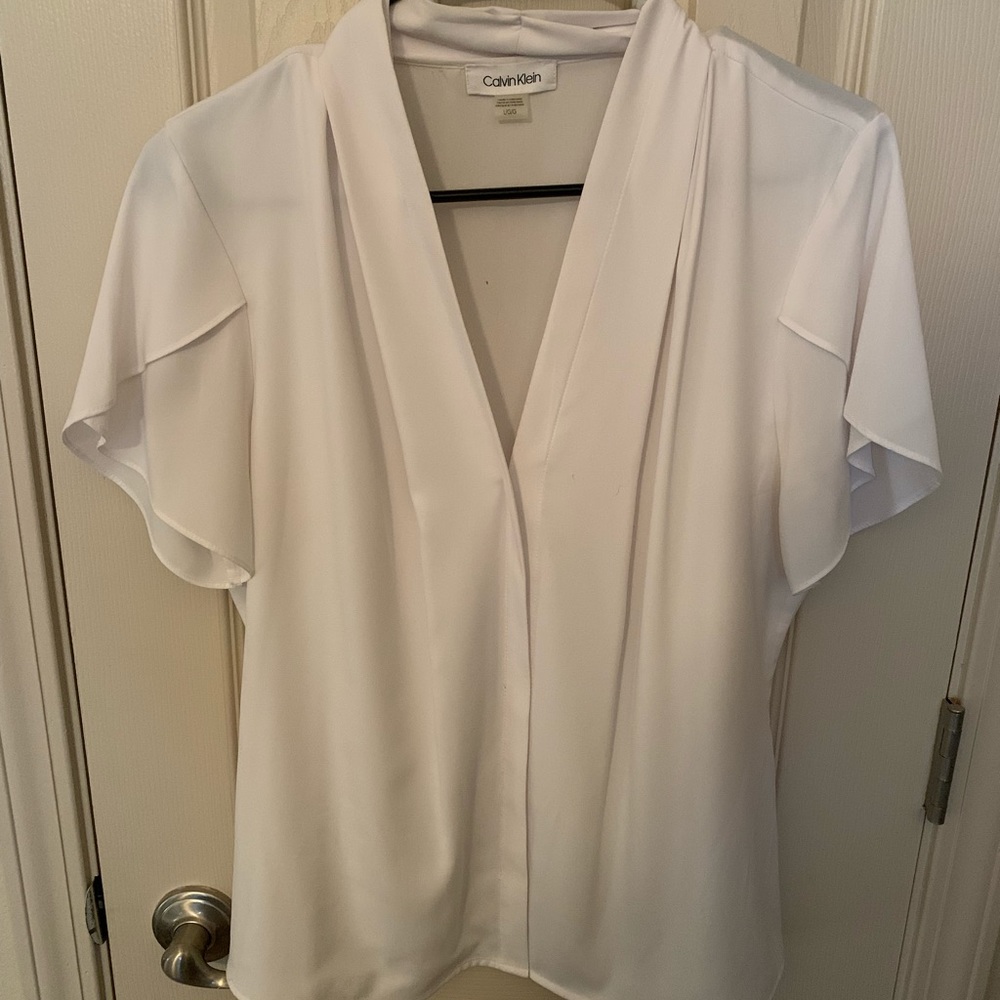 Calvin Klein White Blouse Large